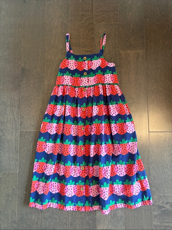 Hanna Andersson Other - Hanna Andersson Navy Dress with Pink and Red Strawberry Print
